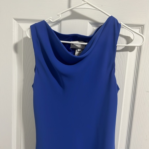 Bright blue modest midi dress, size 8 - Picture 5 of 6